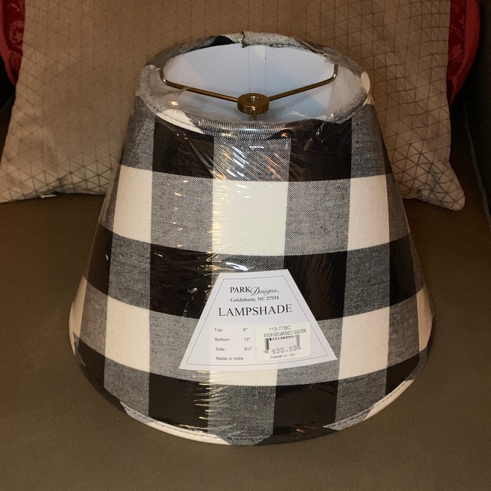 Park Designs Lampshade
Buffalo Check black & off-white 
6” x 12”x 8.5” high